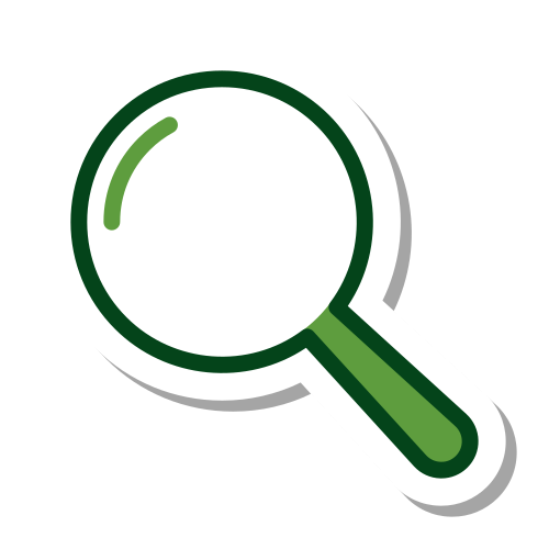 Cartoon magnifying glass